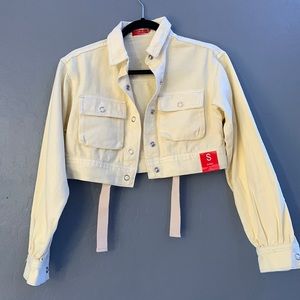 Cropped Yellow jean jacket, never worn!